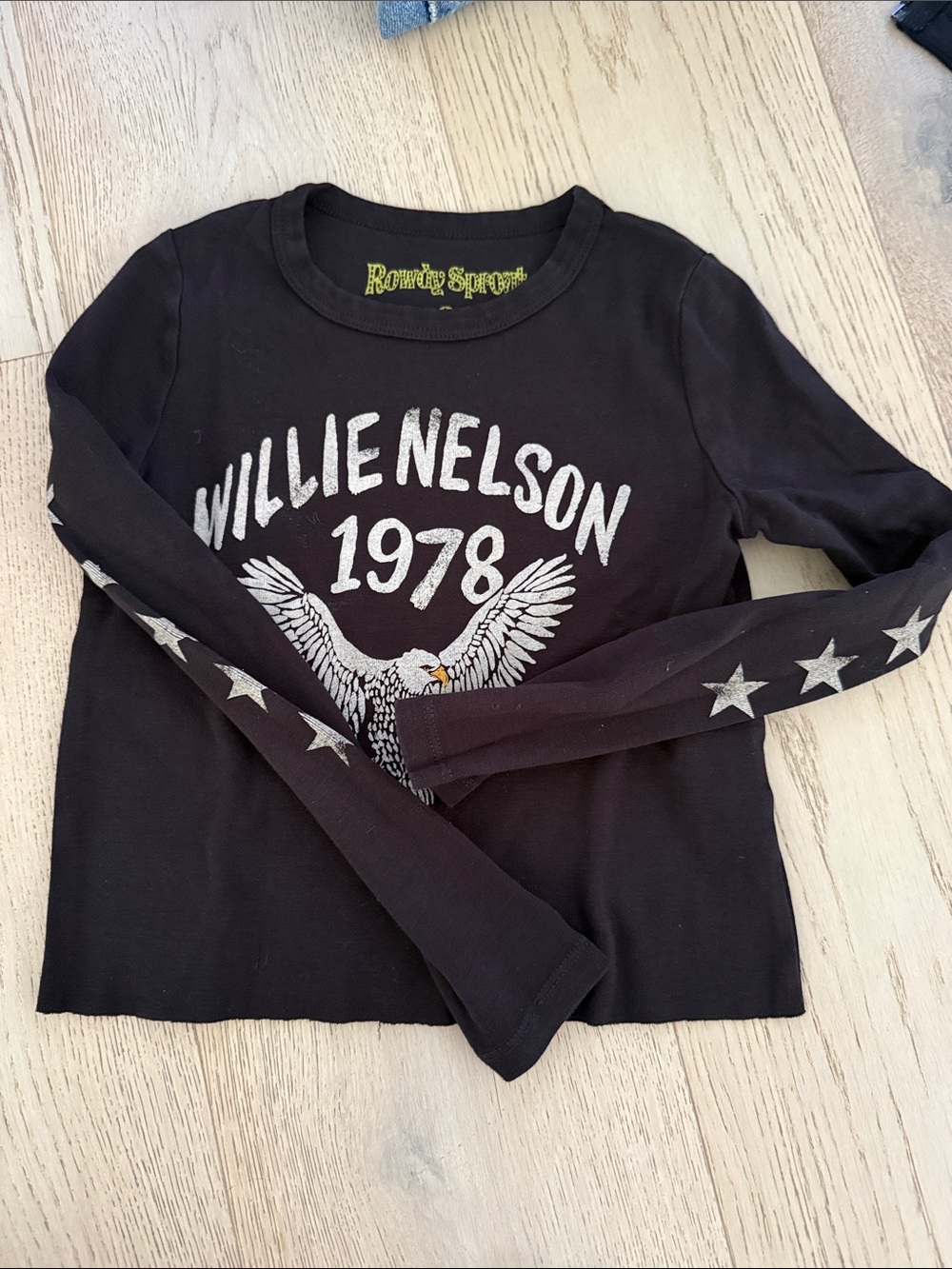 Black 'Willie Nelson 1978' Graphic Long-Sleeve Kids Top